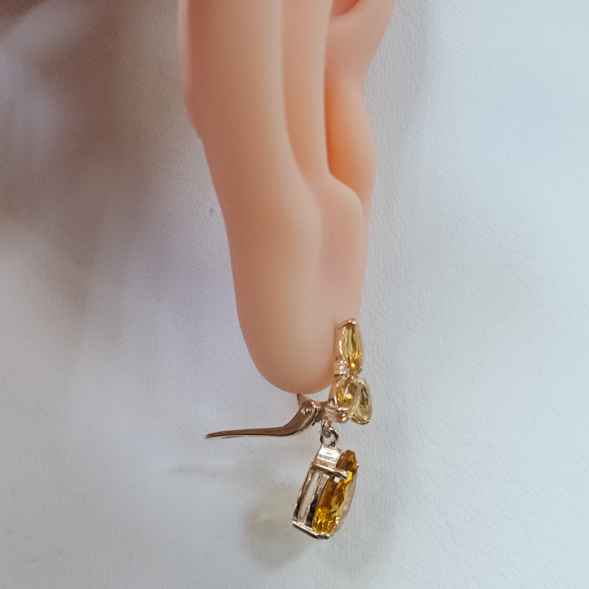 Серебряные серьги с цитринами